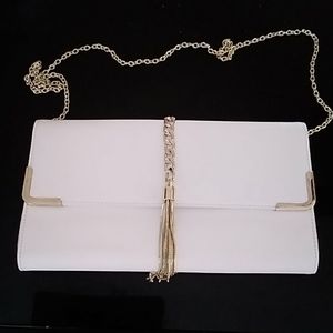 Inc White Clutch with Gold